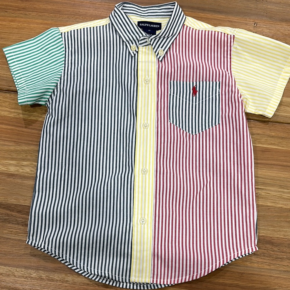 Ralph Lauren Blue Label Green and Yellow Button Down Shirt